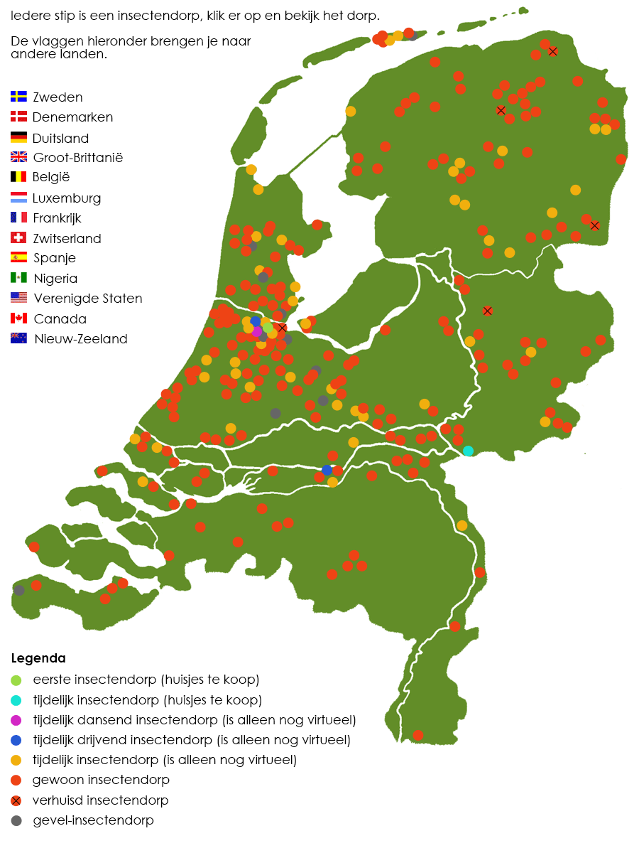 kaart met insectendorpen